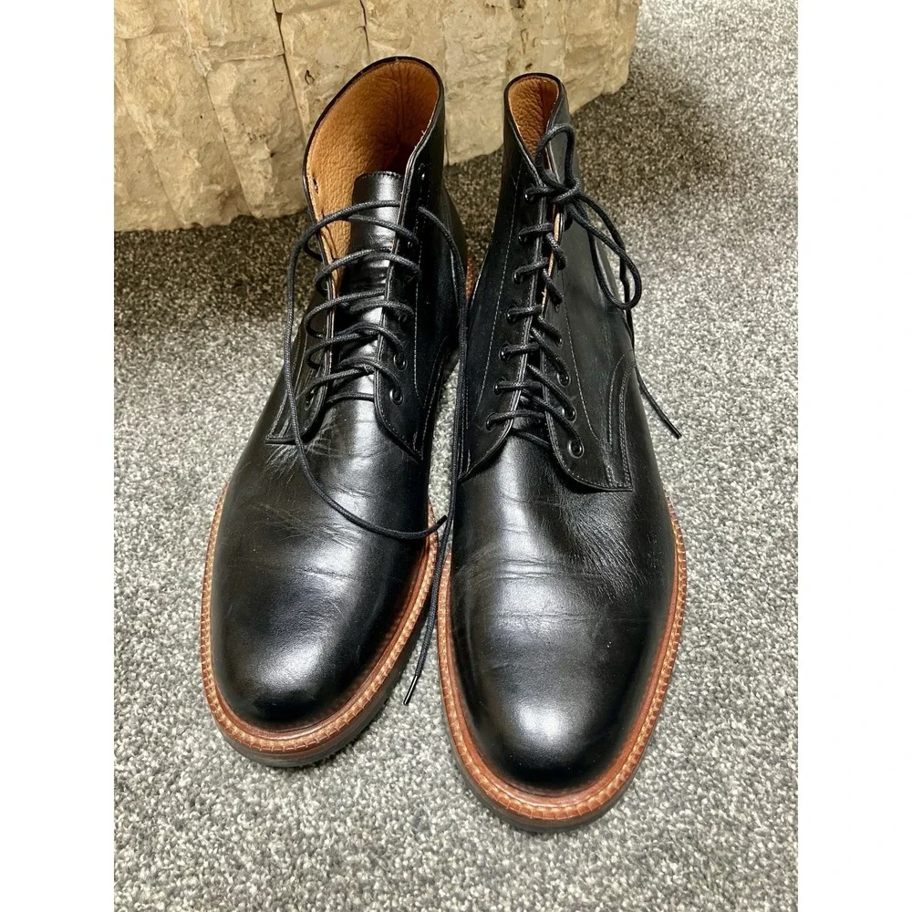 Beckett Simonon Sz 10.5 Black Leather Dress Boots Shoes Men's